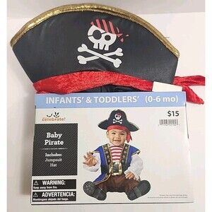 Baby Infants & Toddlers (0-6 Mo) Pirate Halloween Costume Complete NEW!